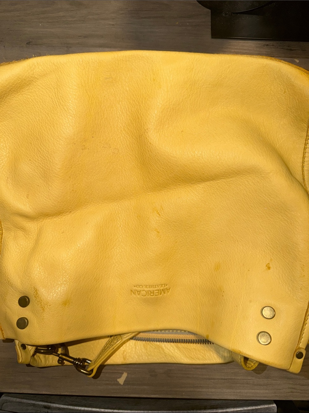 American Leather‎ Co. Yellow Leather Hobo Shoulder Bag Large Soft Pebbled purse - Picture 10 of 10